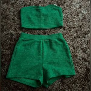 Shein Bandeau Top and Shorts Sweater Set